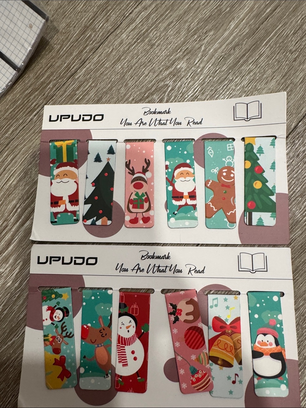 Kids Christmas Magnetic Bookmarks - 12 Colorful Holiday Designs